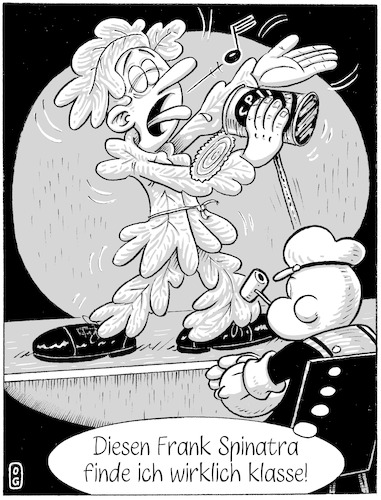 Cartoon: Spinatra (medium) by Oliver Gerke tagged frank,sinatra