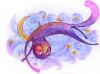 Cartoon: purple cat yellow moon (small) by ayoderock tagged purple cat yellow moon