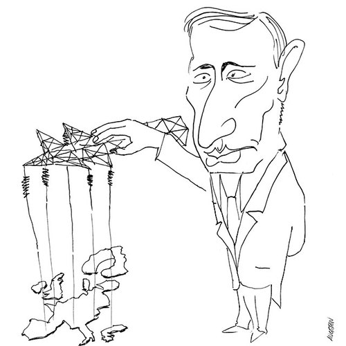 Cartoon: the puppet master (medium) by Michael Augsten tagged russia,europe,energy,putin