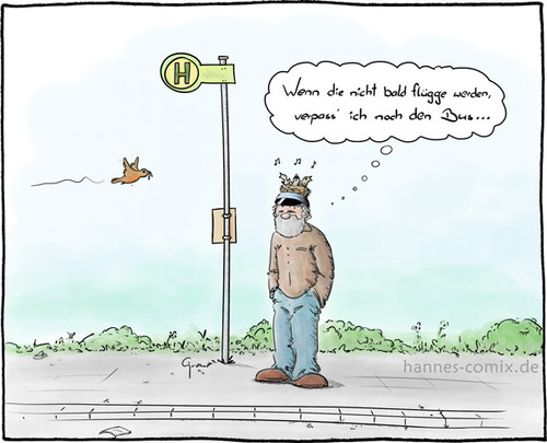 Cartoon: flügge (medium) by Hannes tagged flügge,vogelnest,brut,bus,verpassen,spät,philosophie,tierfreund
