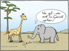 Cartoon: Rüssel (small) by Hannes tagged elefant,giraffe,rüssel,blasen,tierwelt