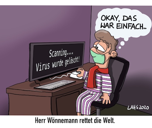 Cartoon: Herr Wönnemann (medium) by LAHS tagged corona,covid19,virus,pandemie,lösung,lahs