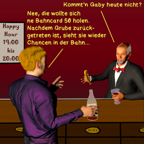 Cartoon: Bargespräche 6 (medium) by PuzzleVisions tagged puzzlevisions,bahn,railway,railroad,grube,chef,chief,manager,rücktritt,retirement