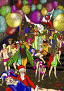 Cartoon: Fünfte Jahreszeit  5th Season (small) by PuzzleVisions tagged puzzlevisions,karneval,fasching,carneval,fun,fools,narren,alaaf,halau,kostüme,spaß,fünfte,jahreszeit,tanzen,kussfreiheit,dancing