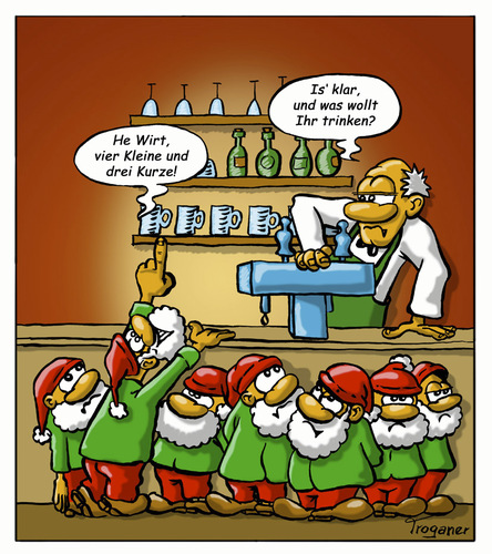 Cartoon: Schicht im Schacht (medium) by Troganer tagged wirt,kneipe,zwerge