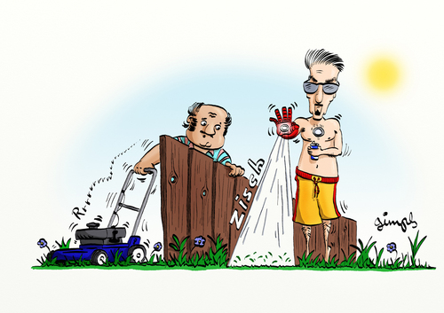 Cartoon: Ironman (medium) by gimpl tagged ironman,gardening