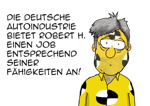 Cartoon: Roberts neue Welt (medium) by pierre-cda tagged habeck,wirtschaftsminister,bundeswirtschaftsminister,autoindustrie,vw,volkswagen,30000arbeitsplätze,autokrise,deindustriealisierung,rezession,wirtschaft,deutschland,wachstum,autobauer,wolfsburg,werksschließungen,insolvenz,industrieabwanderung,inkompetenz,grüne,diegrünen,abschwung,elektroautos,verbrenneraus,verbrennerverbot,volkswirtschaft