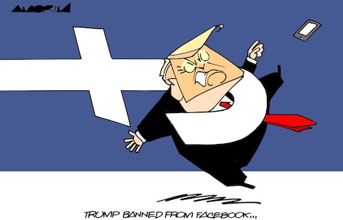 Cartoon: Banned (medium) by Amorim tagged trump,facebook,fake,news