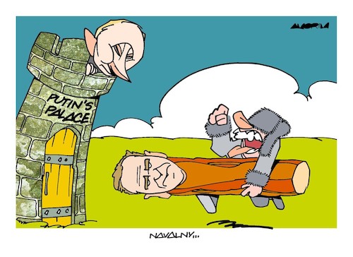 Cartoon: Battering ram (medium) by Amorim tagged putin,russia,alexei,navalny