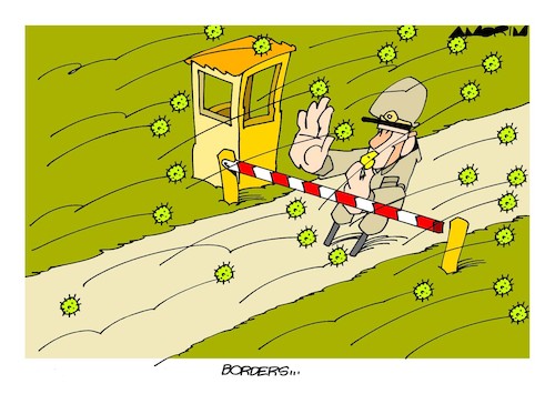 Cartoon: Borders (medium) by Amorim tagged covid19,pandemia,coronavirus