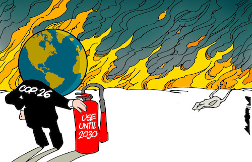 Cartoon: COP 26 II (medium) by Amorim tagged cop26,global,warming,climate,changes,cop26,global,warming,climate,changes