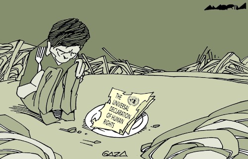 Cartoon: Hunger crisis (medium) by Amorim tagged israel,gaza,hunger,israel,gaza,hunger