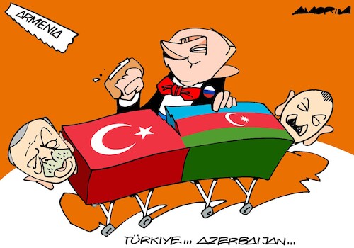 Cartoon: Magic tricks (medium) by Amorim tagged putin,azerbaijan,armenia,türkiye