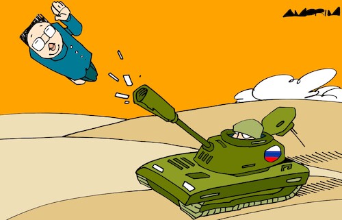 Cartoon: North Korea-Russia arms deal (medium) by Amorim tagged putin,kim,jong,un,russia,ukraine,putin,kim,jong,un,russia,ukraine