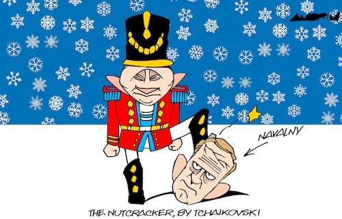 Cartoon: Nutcracker (medium) by Amorim tagged putin,navalny,nutcracker,putin,navalny,nutcracker,russia