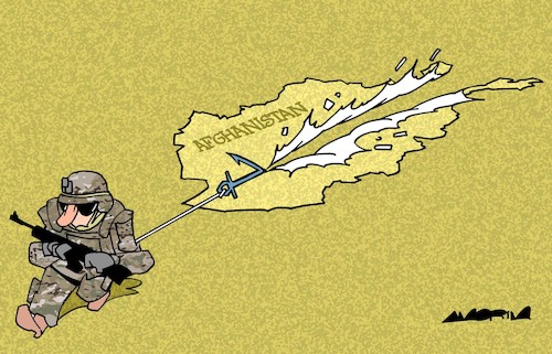 Cartoon: Ripping (medium) by Amorim tagged usa,afghanistan,talibans
