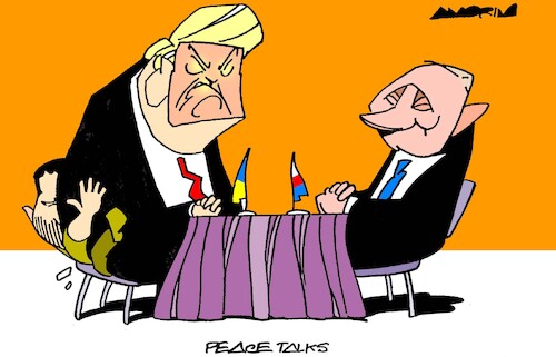 Cartoon: Seats (medium) by Amorim tagged trump,zelenski,putin,trump,zelenski,putin