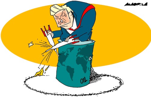 Cartoon: Sparks (medium) by Amorim tagged trump,iran,oil,trump,iran,oil
