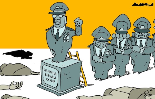 Cartoon: Statues (medium) by Amorim tagged guineabissau,hortantam,coup,detat,guineabissau,hortantam,coup,detat