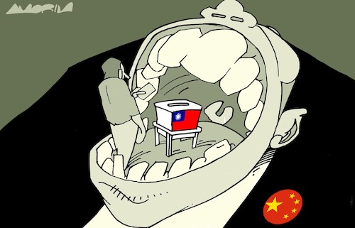Cartoon: Taiwan Election (medium) by Amorim tagged china,taiwan,lai,ching,te,china,taiwan,lai,ching,te