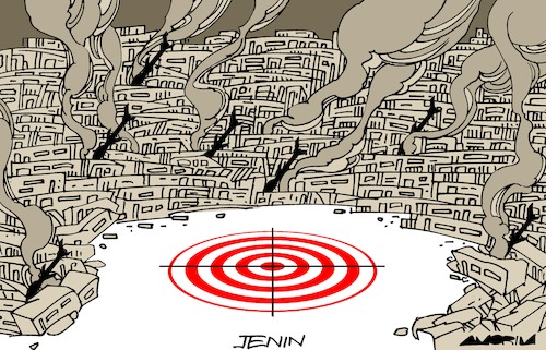 Cartoon: Targets (medium) by Amorim tagged israel,jenin,west,bank,palestine,israel,jenin,westbank,palestine,war,target