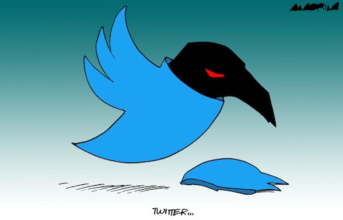 Cartoon: Twitter I (medium) by Amorim tagged elon,musk,twitter,social,media,elon,musk,twitter,social,media