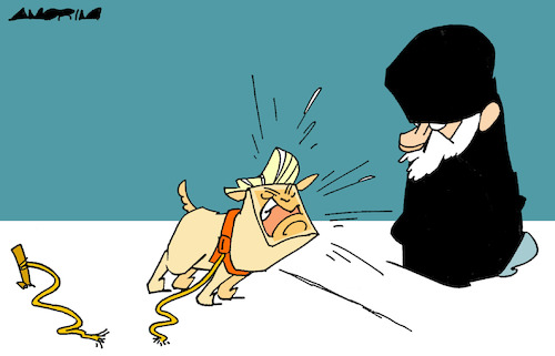 Cartoon: Ultimatum (medium) by Amorim tagged trump,iran,straitofhormuz,trump,iran,straitofhormuz