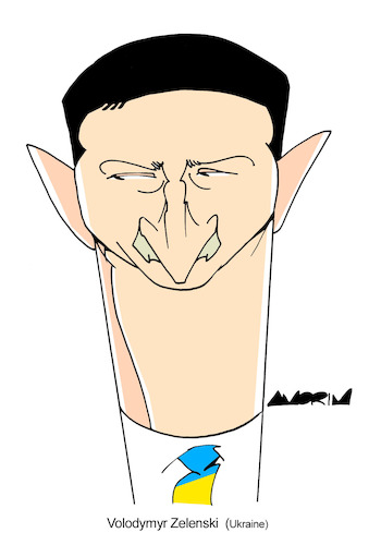 Cartoon: Volodymyr Zelenski (medium) by Amorim tagged volodymyr,zelenski
