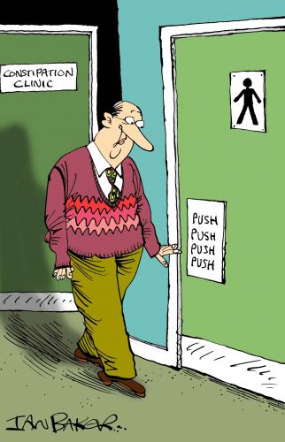 Cartoon: Greeting Card (medium) by Ian Baker tagged hospital,clinic,medical,toilet,humour,constipation,greeting,card
