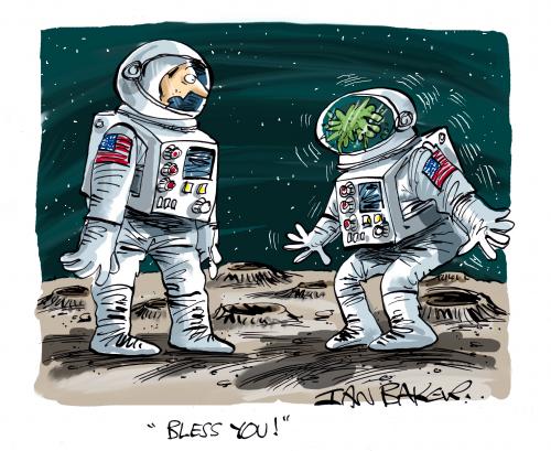 Cartoon: Magazine Gag Cartoon (medium) by Ian Baker tagged space,astronaut,sneeze