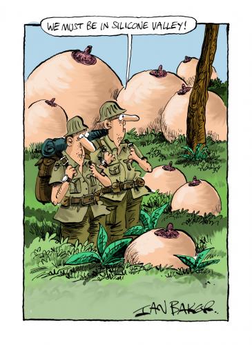 Cartoon: Paperhouse Greeting Card (medium) by Ian Baker tagged greeting,card,boobs,silicone,jungle,adventure