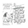 Cartoon: Bra sizes (small) by Ian Baker tagged coffee,size,sizes,bra,bras,lingerie,underwear,girl,millenial,ian,baker,cartoon,magazine,gag,shop,boobs