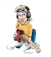 Cartoon: Carol Kaye (small) by Ian Baker tagged carol,kaye,musician,session,bass,guitar,bassist,usa,america,the,wrecking,crew,female,ian,baker,cartoonist,cartoon,caricature,illustration,portrait,parody,satire,tribute,drawing,music,records