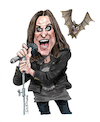 Cartoon: Ozzy Osbourne (small) by Ian Baker tagged ozzy,osbourne,english,70s,80s,90s,music,rock,musician,singer,black,sabbath,ian,baker,cartoon,caricature,rocktoonz,parody,satire,humour,bat,prince,of,darkness