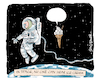 Cartoon: Space Ice Cream (small) by Ian Baker tagged space,astronaut,cosmonaut,planet,earth,ice,cream,99,flake,magazine,gag,cartoon,atmosphere,floating,science,fiction,ian,baker,caricature,spoof,parody,illustration