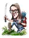 Cartoon: Survival Lilly (small) by Ian Baker tagged survival,lilly,ian,baker,cartoon,caricature,youtube,instagram,archeryt,knives,tents,torches,camping,hunting,woods,jungle,forest,glasses,danger