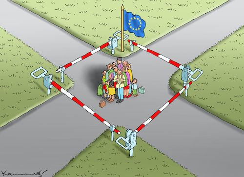 Cartoon: ABSCHIEBEWÜTIGE EU (medium) by marian kamensky tagged abschiebewütige,eu,polen,deutschland,abschiebewütige,eu,polen,deutschland