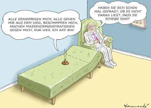 Cartoon: AFD BEIM PSYCHIATER (medium) by marian kamensky tagged afd,verbotsverfahren,scholz,remigration,merz,cdu,demonstrationen,höcke,afd,verbotsverfahren,scholz,remigration,merz,cdu,demonstrationen,höcke