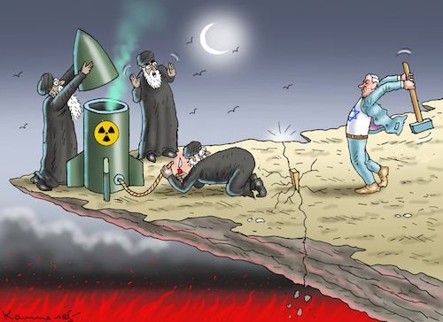 Cartoon: ARMAGEDDON (medium) by marian kamensky tagged teheran,armageddon,iran,israel,netanyahu,teheran,armageddon,iran,israel,netanyahu