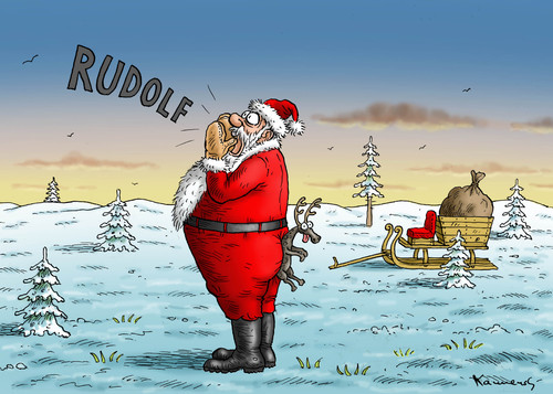 Cartoon: Bedrohte Rentierart (medium) by marian kamensky tagged umweltzerstörung,renntierarten,bedrohte,klaus,santa,santa,klaus,bedrohte,renntierarten,umweltzerstörung