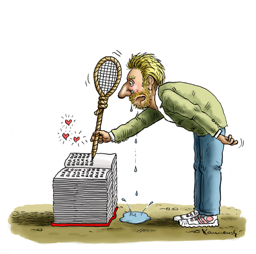 Cartoon: Bobeles Abschiedsliebesbuch (medium) by marian kamensky tagged boris,becker,tennis,boris,becker,tennis,penis