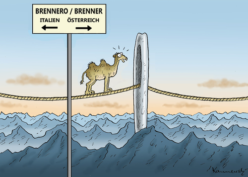 Cartoon: BRENNER (medium) by marian kamensky tagged brenner,pass,österreich,italien,brenner,pass,österreich,italien