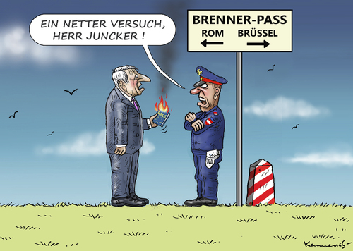 Cartoon: BRENNER Pass (medium) by marian kamensky tagged brenner,pass,österreich,italien,brenner,pass,österreich,italien