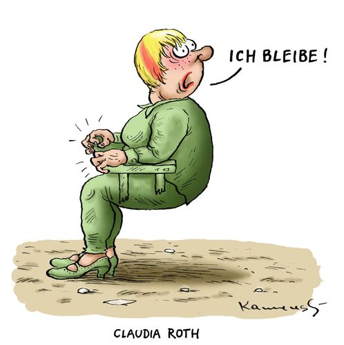 Cartoon: Claudia Roth bleibt (medium) by marian kamensky tagged claudia,roth,die,grünen,vorsitzende