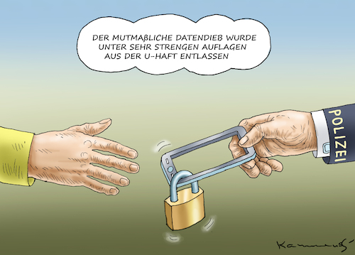 Cartoon: DATENDIEB FREIGELASSEN (medium) by marian kamensky tagged robert,habeck,facebook,twitter,datenklauu,robert,habeck,facebook,twitter,datenklauu