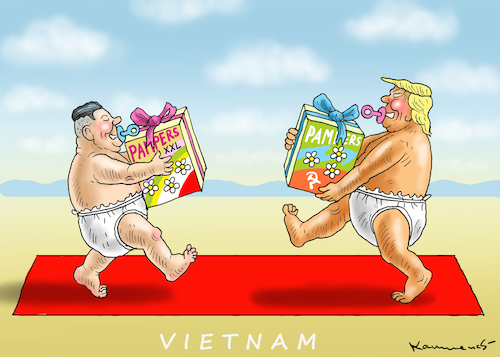 Cartoon: DICKE HARMONIE IN VIETNAM (medium) by marian kamensky tagged venezuela,maduro,trump,putin,revolution,oil,industry,socialism,kim,jong,un,vietnam,venezuela,maduro,trump,putin,revolution,oil,industry,socialism,kim,jong,un,vietnam