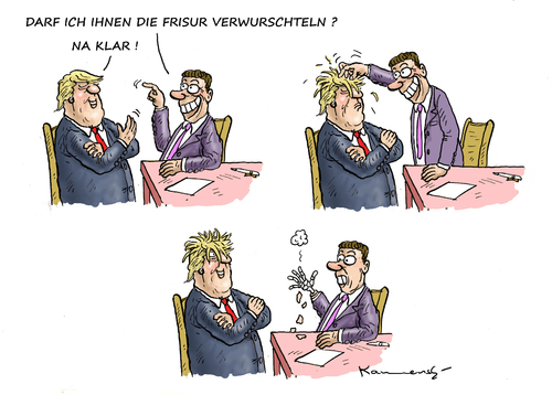 Cartoon: DONALD TRUM BEI JIMMY FALLON (medium) by marian kamensky tagged faschismus,demokraten,fallon,jimmy,republikaner,vanga,baba,usa,präsidentenwahlen,trump,obama,obama,trump,präsidentenwahlen,usa,baba,vanga,republikaner,jimmy,fallon,demokraten,faschismus