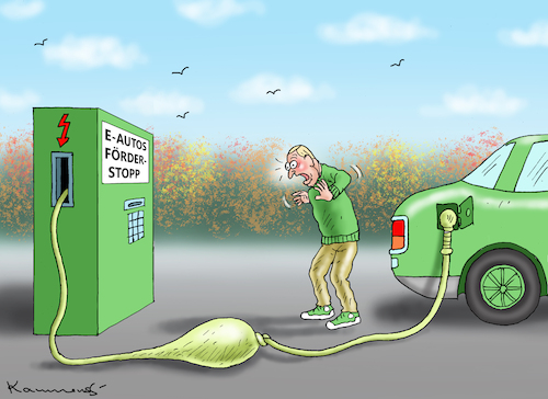 Cartoon: ELEKTROFÖRDERSTOPP (medium) by marian kamensky tagged elektroförderstopp,elektroförderstopp