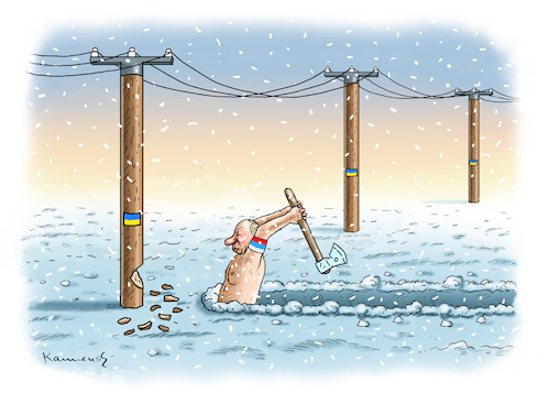 Cartoon: ENERGIETERROR (medium) by marian kamensky tagged flucht,aus,cherson,putin,energieterror,ukraine,flucht,aus,cherson,putin,energieterror,ukraine