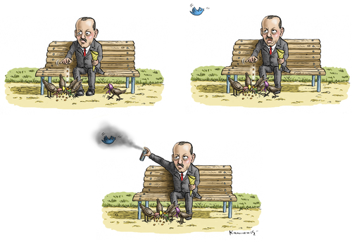 Cartoon: Erdogan stoppt Twitter (medium) by marian kamensky tagged erdogan,türkei,korruption,twitterverbot,internet,erdogan,türkei,korruption,twitterverbot,internet